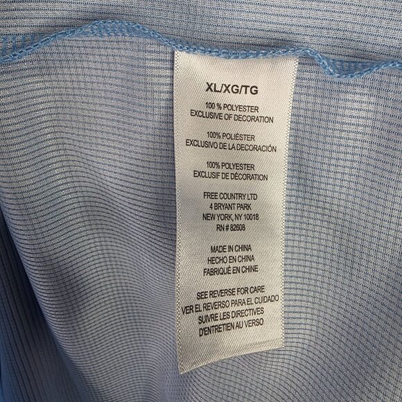 Mens Free Country Blue Tie Dye Micro Tech T Shirt Short Sleeve Crew Neck Size XL - Picture 5 of 10